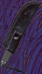 Front of sheath with funky background